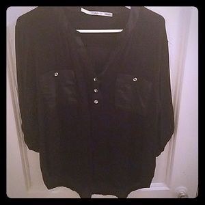 Black button down blouse